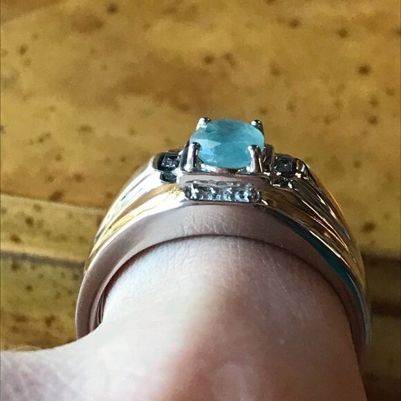 Natural Grandidierite Sterling Silver Men’s Ring Size 12 - Picture 2 of 8